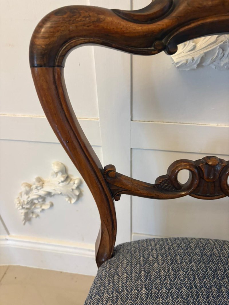 Outstanding Quality Set of Six Antique Victorian Rosewood Dining Chairs - Image 11